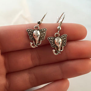 Silver Elephant Earrings on Hypoallergenic Hooks!